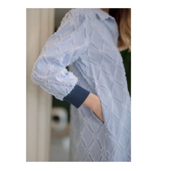 NWOT Joh Jadea Stripe Dress, XS, Blue & White - Picture 3 of 16